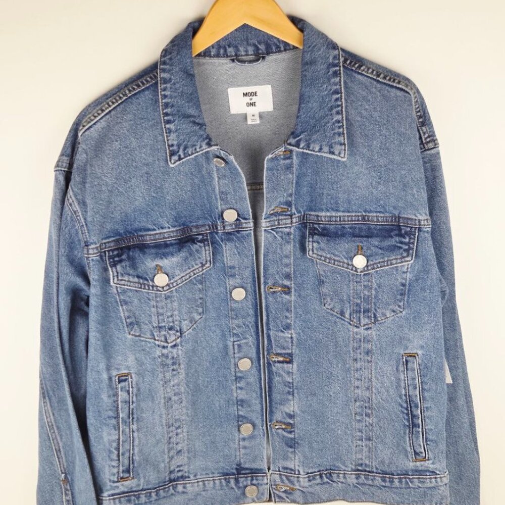 $99 Mode of One Men's Regular-Fit Denim Trucker Jacket Size M